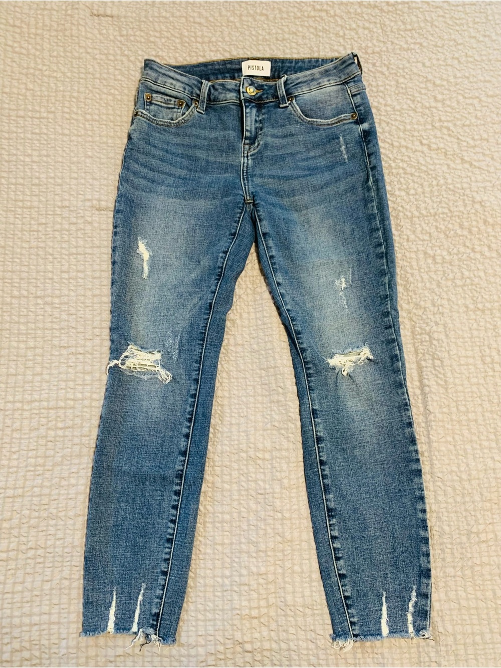 pistola Light Blue Distressed Skinny Jeans